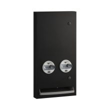 Semi-Recessed Napkin-Tampon Dispenser, 25-Cent Operation, Matte Black