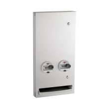 Semi-Recessed Napkin-Tampon Dispenser, Free Operation, Satin Finish