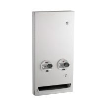 Semi-Recessed Napkin-Tampon Dispenser, 25-Cent Operation, Satin Finish