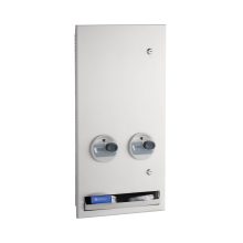 Recessed Napkin-Tampon Dispenser, Free Operation, Satin Finish