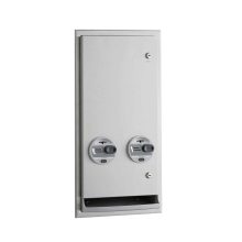 Recessed Napkin-Tampon Dispenser, Token Operation, Satin Finish