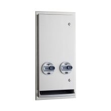 Recessed Napkin-Tampon Dispenser, 25-Cent Operation, Satin Finish