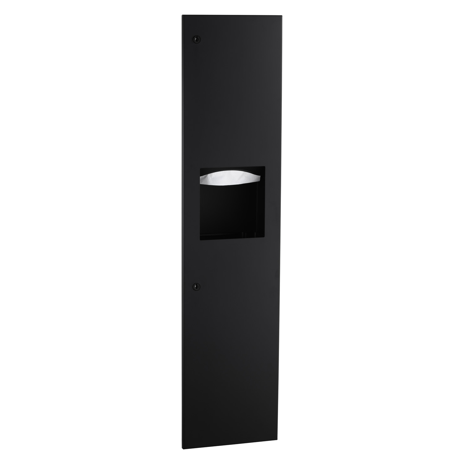 Recessed Paper Towel Dispenser and Waste Receptacle, Matte Black, 3.8-Gallon Waste