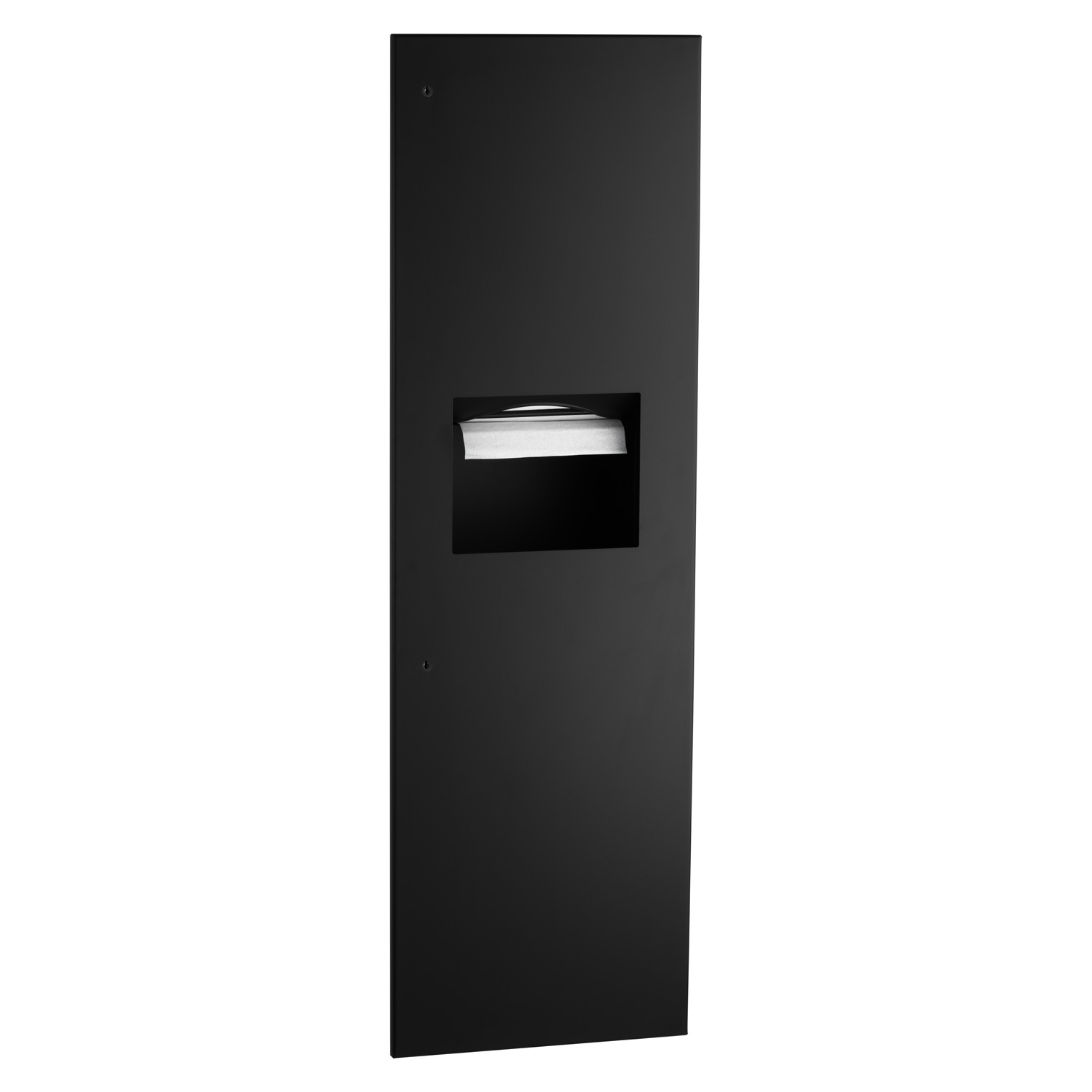 Recessed Paper Towel Dispenser and Waste Receptacle, Matte Black, 12-Gallon Waste