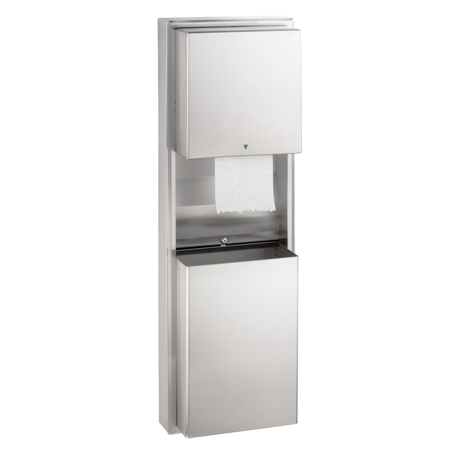 Surface-Mounted Auto Roll Towel Dispenser/ Waste Receptacle, Satin Finish, 12-Gallon