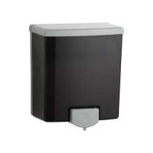 Surface-Mounted Manual Liquid Soap Dispenser, Two-tone Black and Grey Plastic, 40-fl oz.