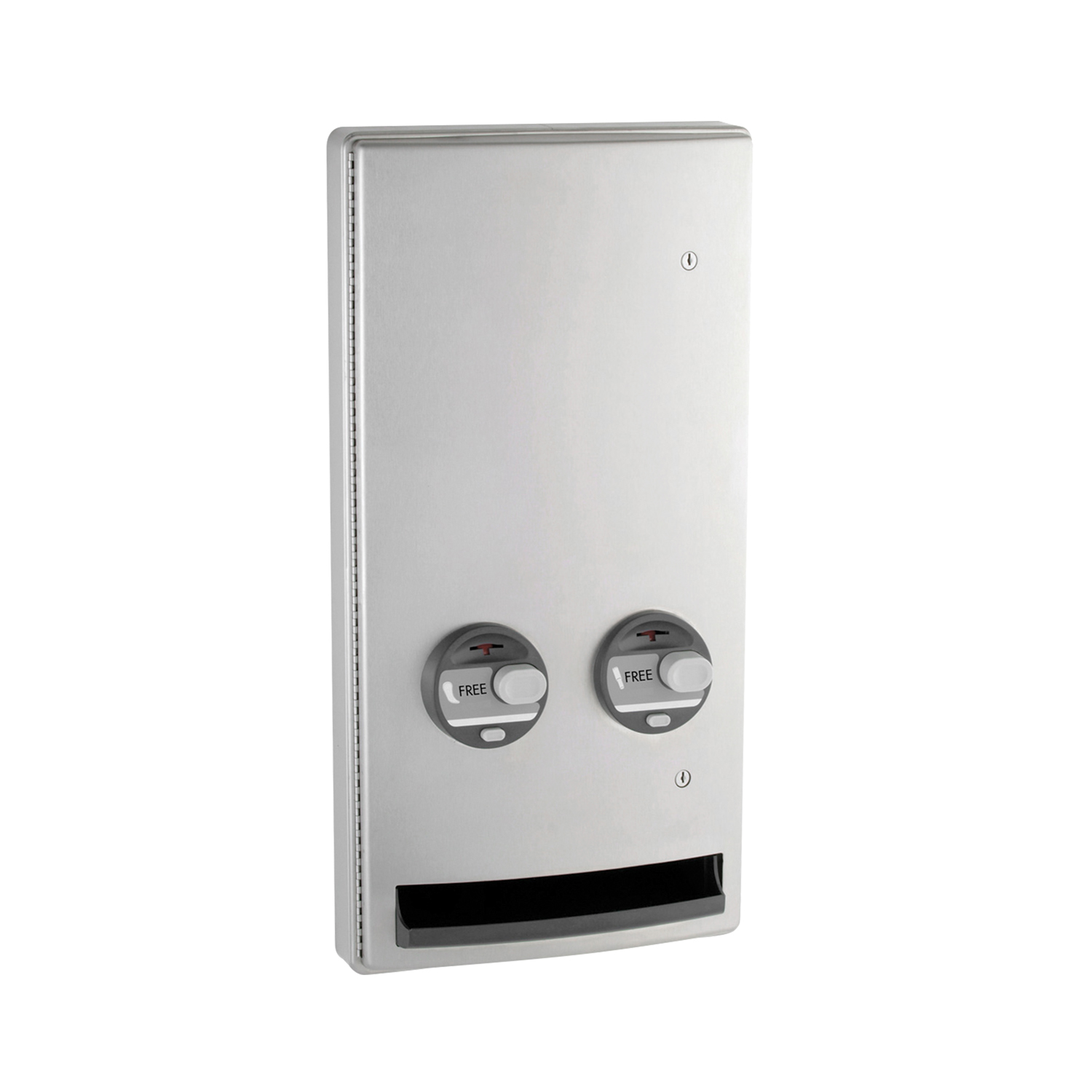 Semi-Recessed Napkin-Tampon Dispenser, Free Operation, Satin Finish
