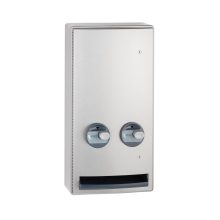 Surface-Mounted Napkin-Tampon Dispenser, Free Operation, Satin Finish