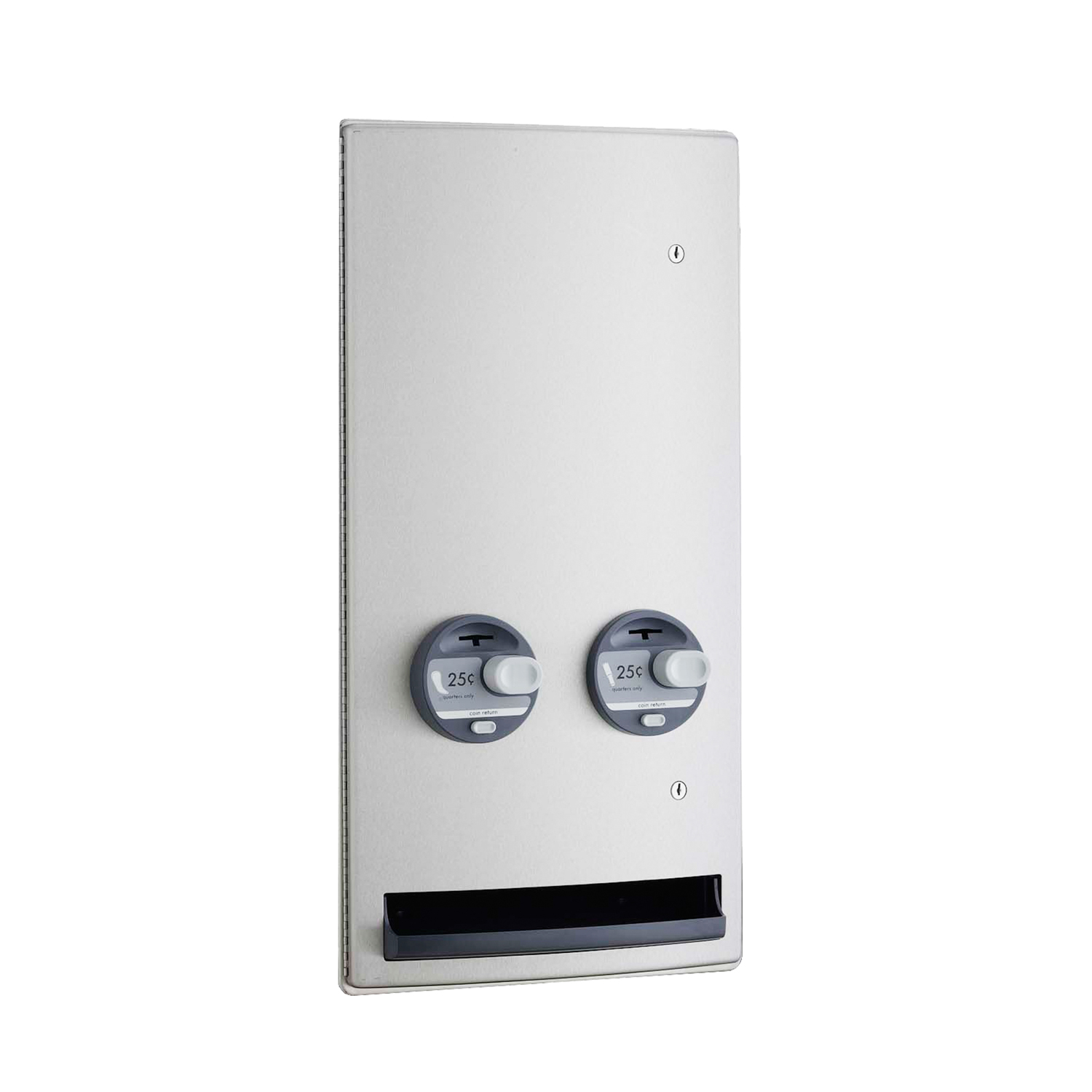 Recessed Napkin-Tampon Dispenser, 25-Cent Operation, Satin Finish