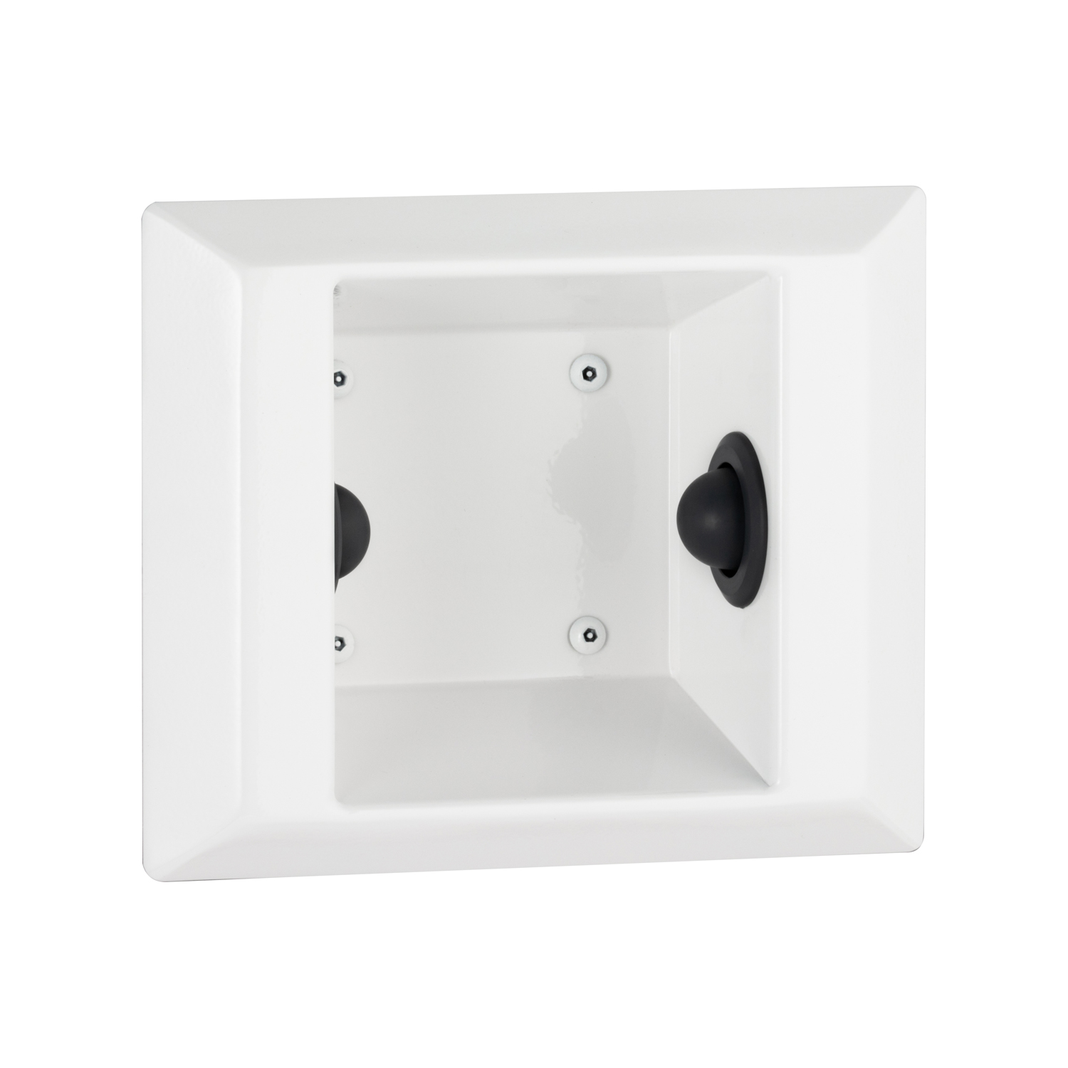 Semi-Recessed Toilet Paper Holder, Ligature Resistant, White Powder-Coated