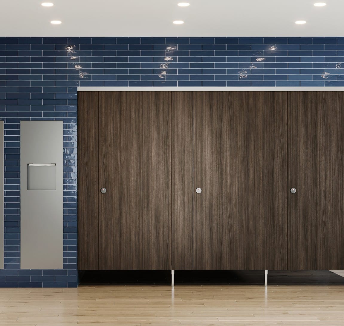 Bobrick Bathroom Partitions in Dark Brown